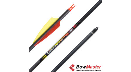 Карбоновая стрела для лука Bowmaster Navigator 300, оперение 3 дюйма Shield