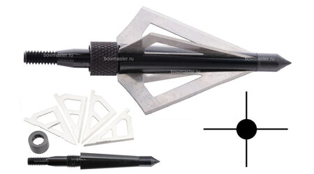 купите Наконечники охотничьи Man-kung MK-4BAL фиксированные, 100 гран, 4 лезвия (3 шт.) в Барнауле