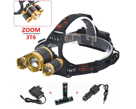 Купите светодиодный налобный фонарь Boruit HL-006 (Cree XML T6 + 2 Q5) 2200 люмен в интернет-магазине